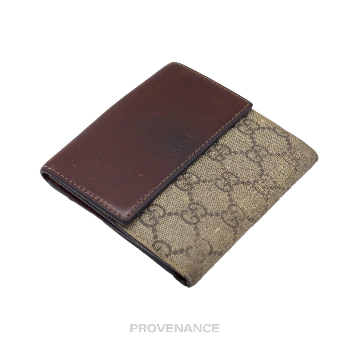 🔴 Gucci Trifold Wallet - GG Supreme Brown