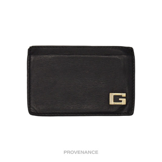 🔴 Gucci G Card Holder Wallet - Black Leather