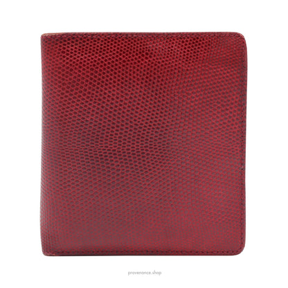 🔴 Louis Vuitton Tall Bifold Wallet - Rubis Lizard Leather