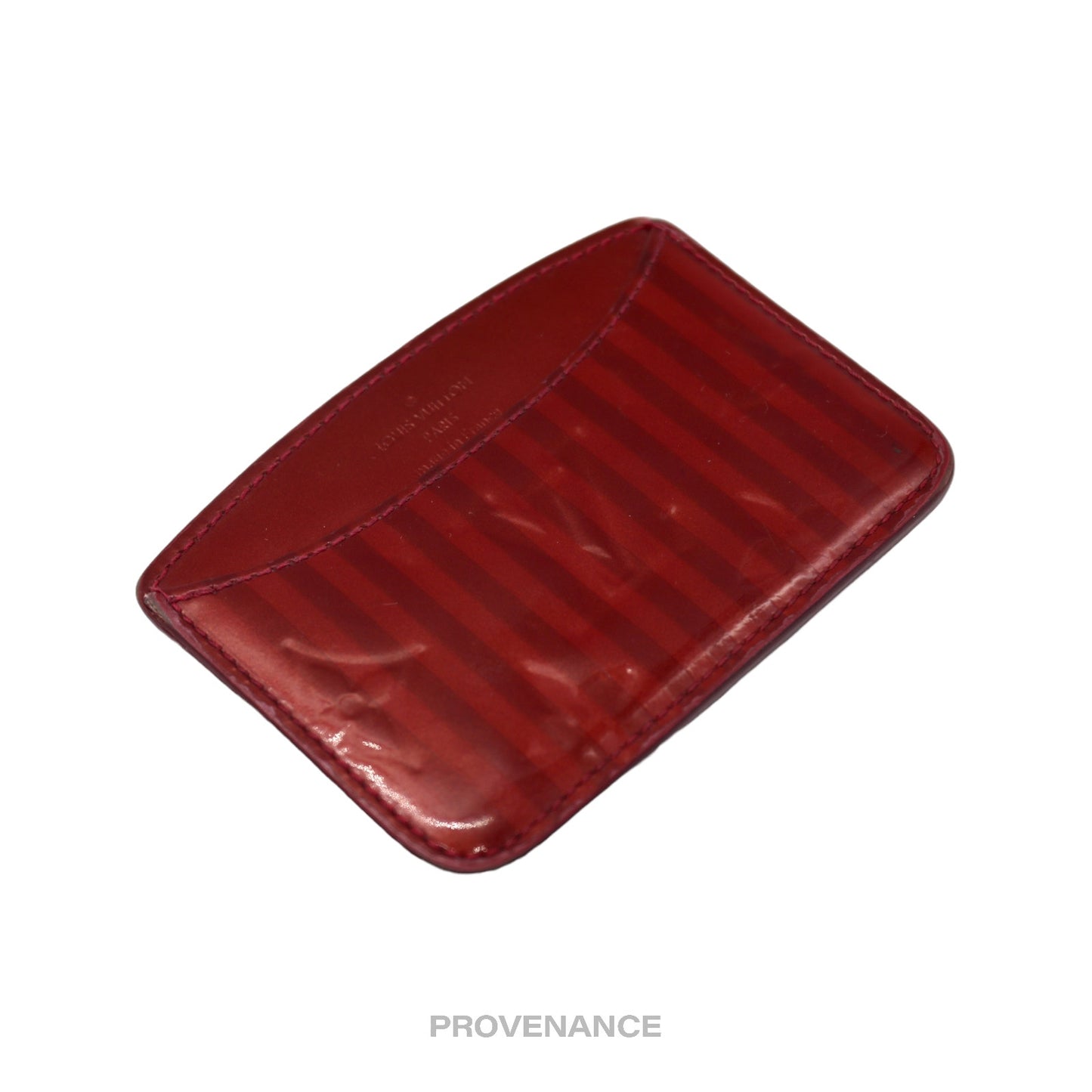 🔴 Louis Vuitton Card Wallet -  Red Vernis Rayures