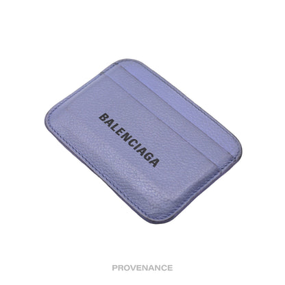 🔴 Balenciaga Logo Card Holder Wallet - Powder Blue Leather