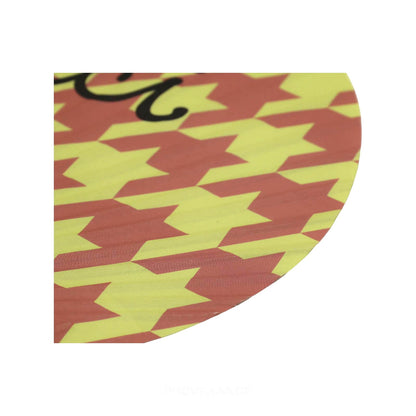 🔴 Gucci Logo Bamboo Hand Fan - Houndstooth Pink Yellow