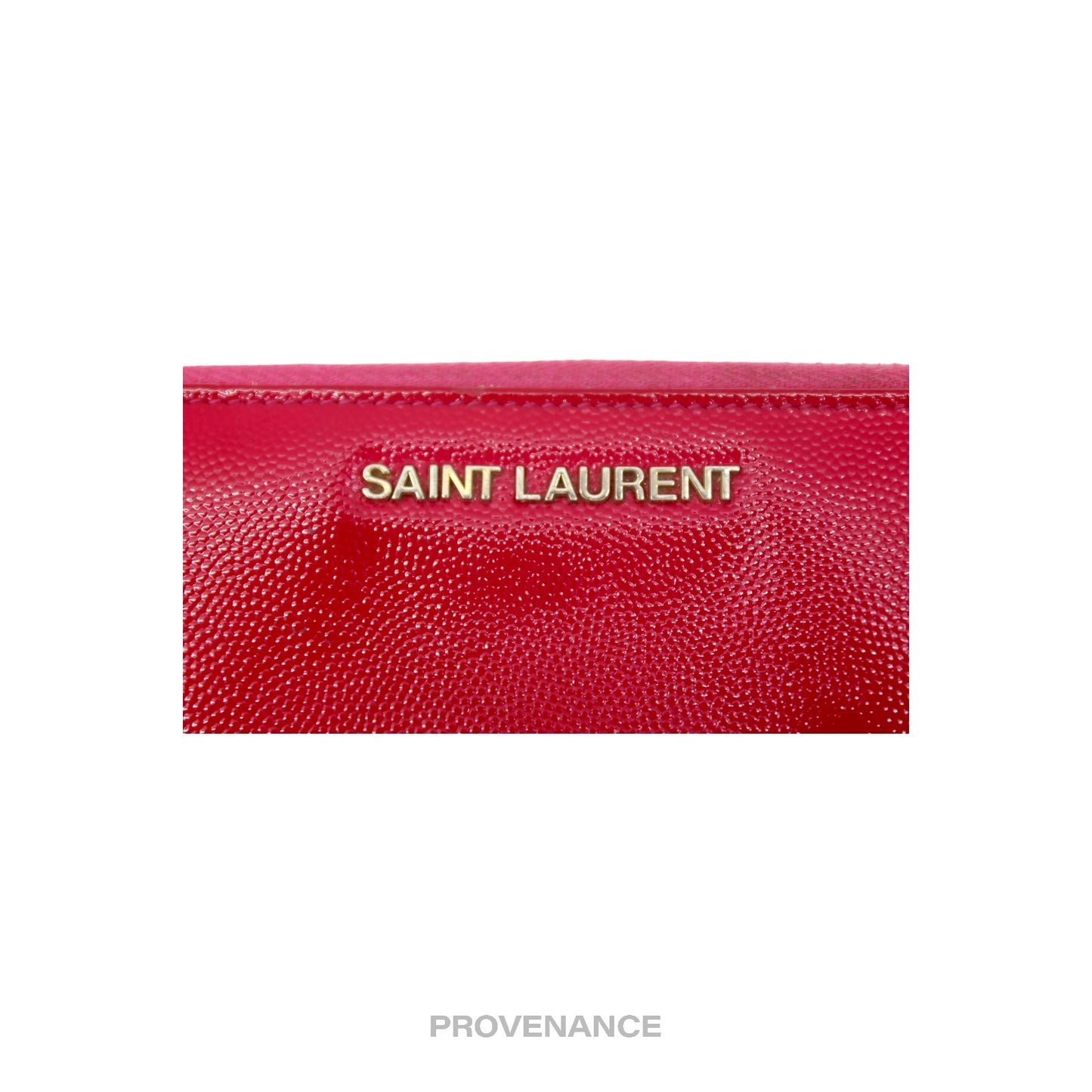 🔴 Saint Laurent Paris SLP Logo Long Wallet - Pink Leather