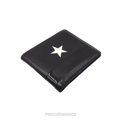 🔴 Givenchy Star Stripe Wallet - Black Leather