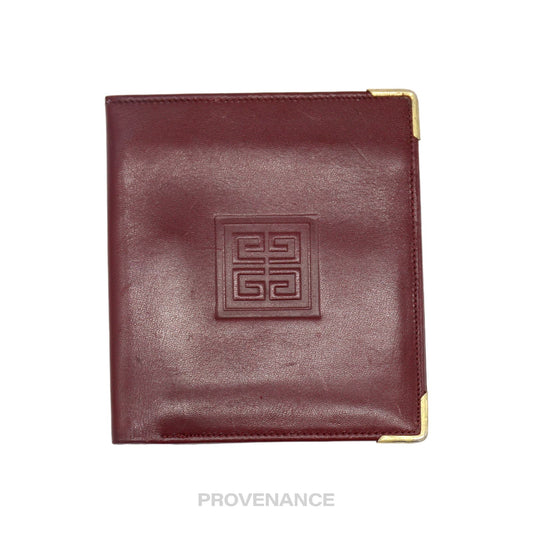 🔴 Givenchy ID Bifold Wallet - Burgundy Leather