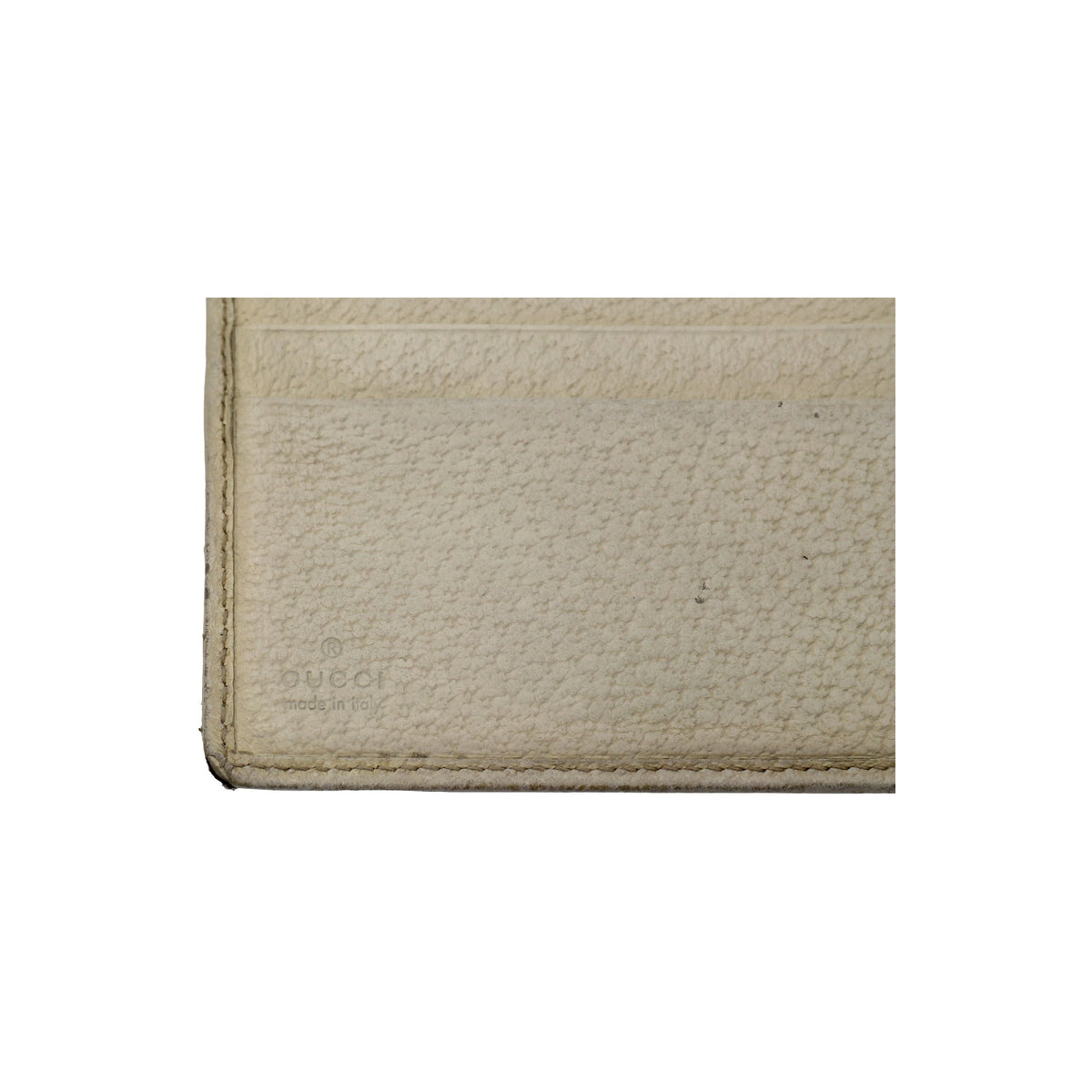 🔴 Gucci Trifold Wallet - Chalk Guccissima Leather