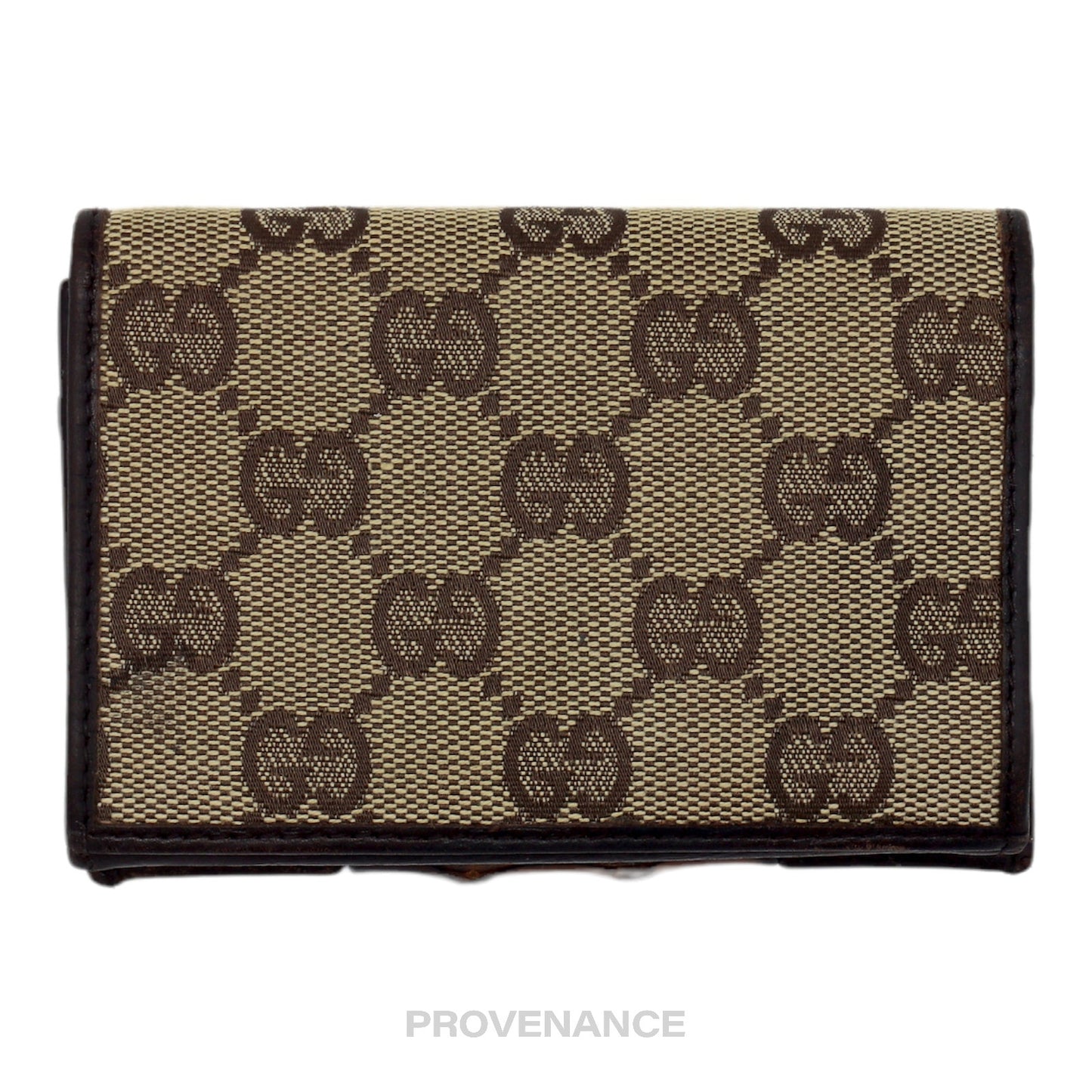 🔴 Gucci Bamboo Card Wallet - GG Canvas Brown