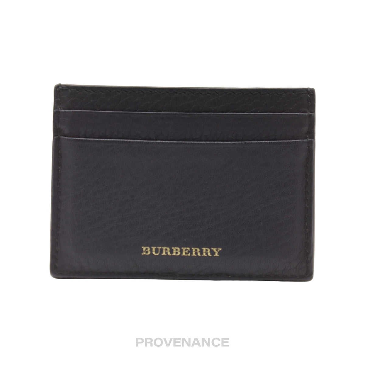 🔴 Burberry Studded Card Wallet - Black Leather