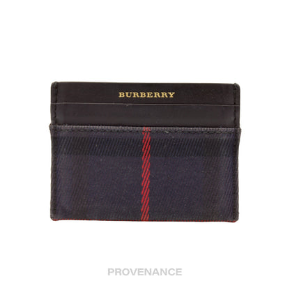 🔴 Burberry Card Holder Wallet - Navy Check