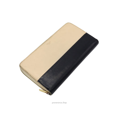 🔴 Celine Multifunction Zip Wallet - Beige/Navy