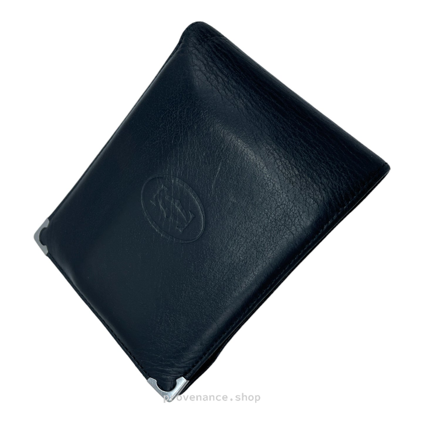 🔴 Cartier Bifold Wallet - Black & Burgundy Calfskin