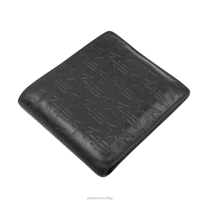 🔴 Givenchy Stars Embossed Wallet - Black Leather