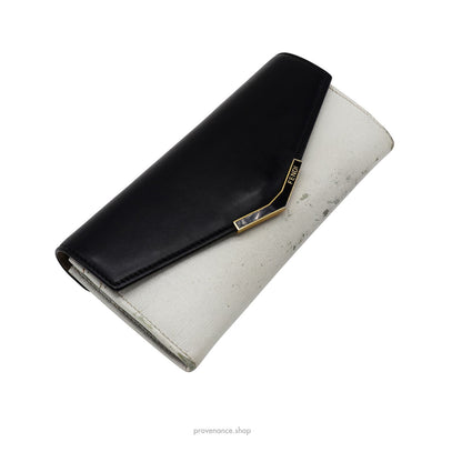 🔴 Fendi Long Wallet - Black Leather
