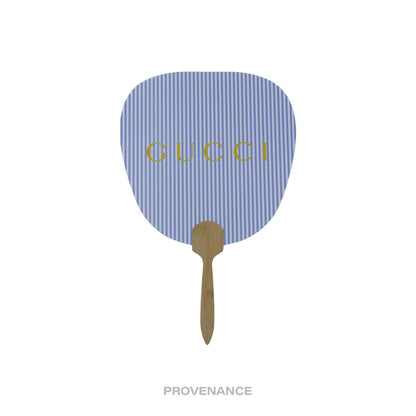 🔴 Gucci Logo Bamboo Hand Fan - Striped