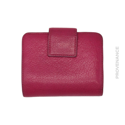 🔴 Givenchy Compact Snap Wallet - Pink Leather