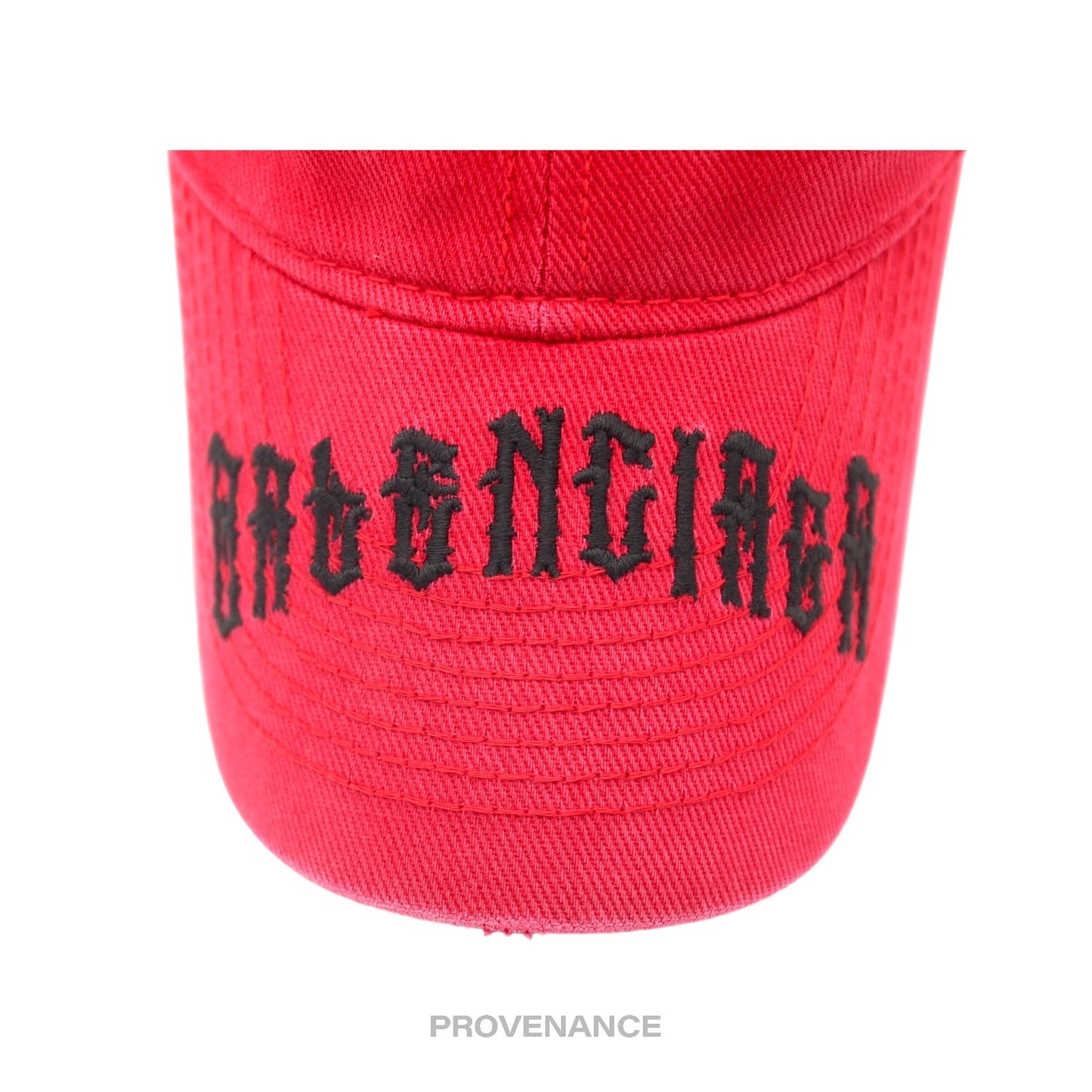 🔴 Balenciaga Tattoo Embroidered Logo Cap - Red