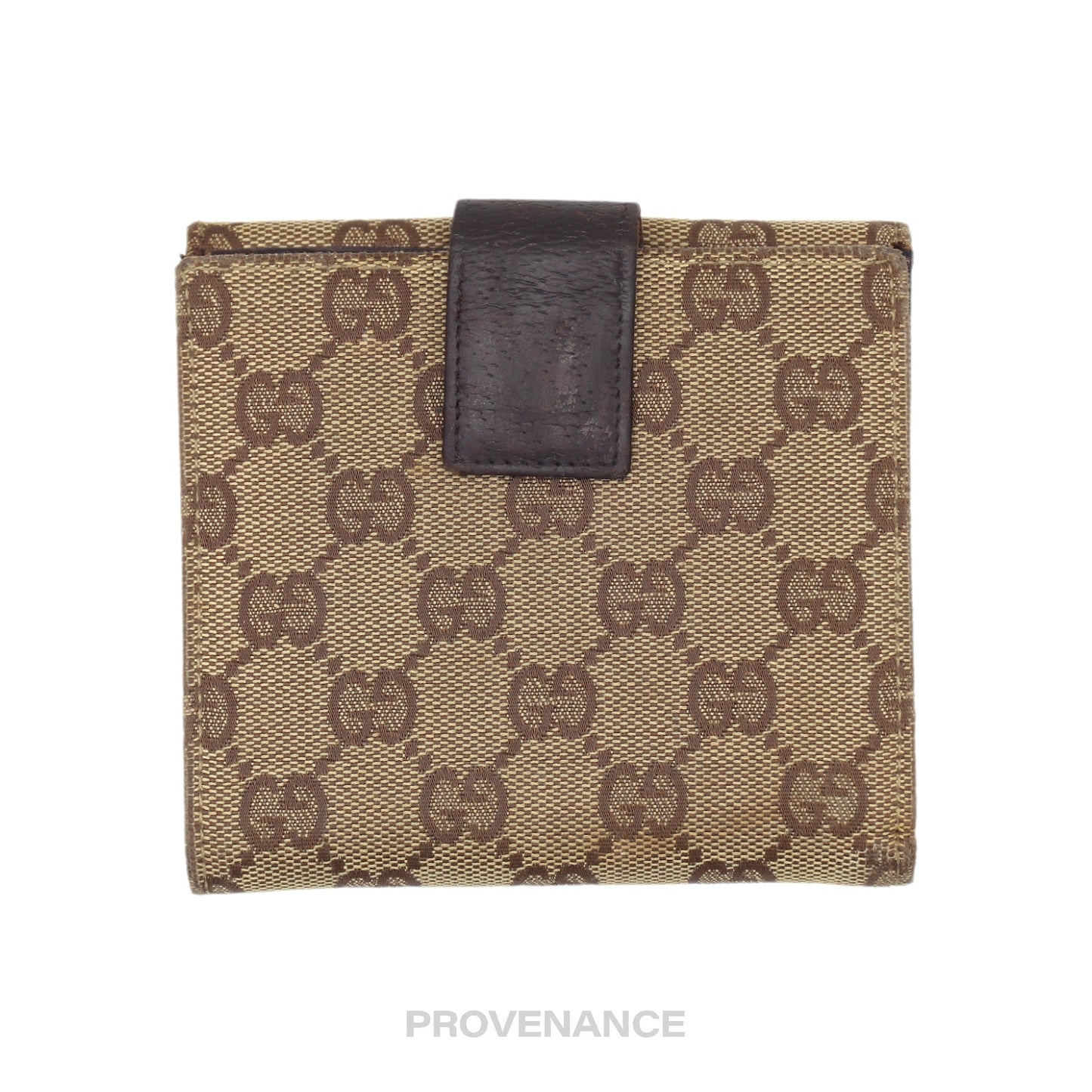 🔴 Gucci Trifold Wallet - GG Canvas Brown