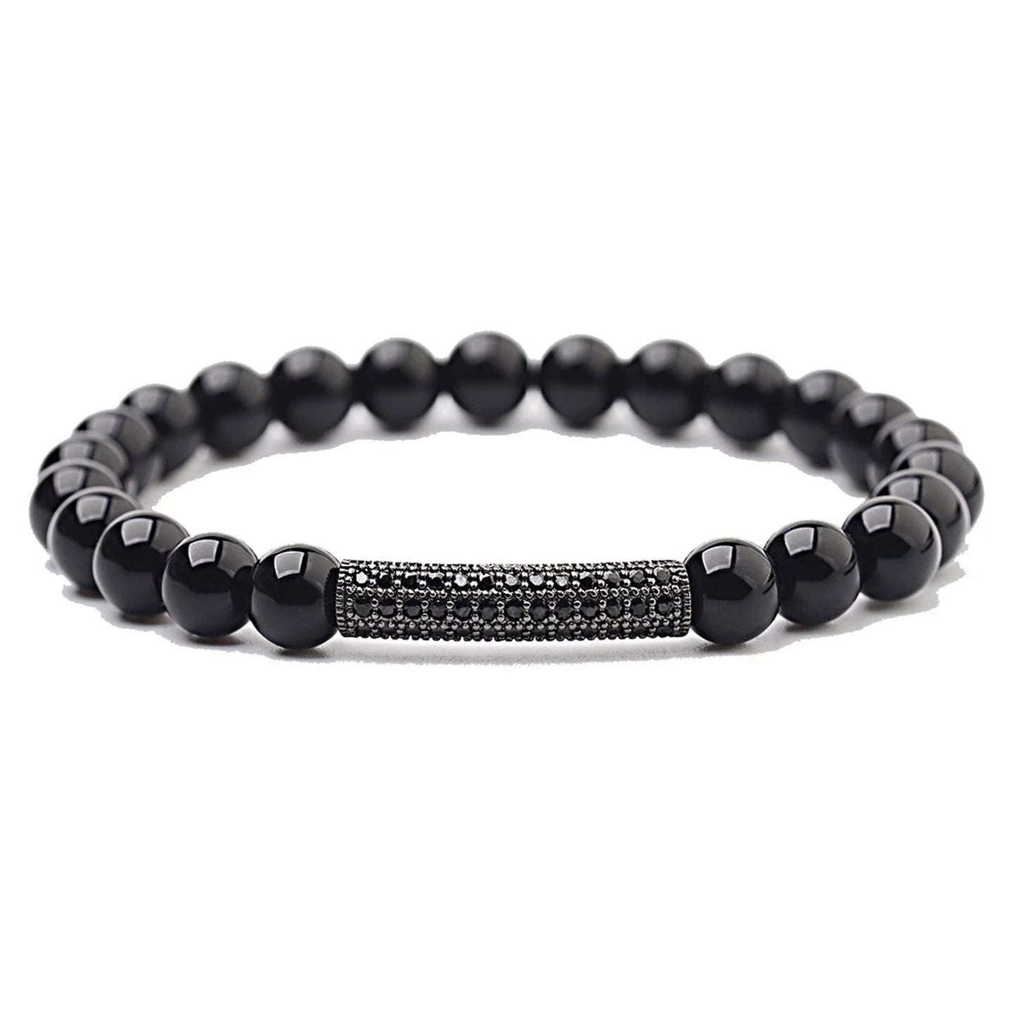 🔴 Bracelet - Black Rhodium Strip Pavé