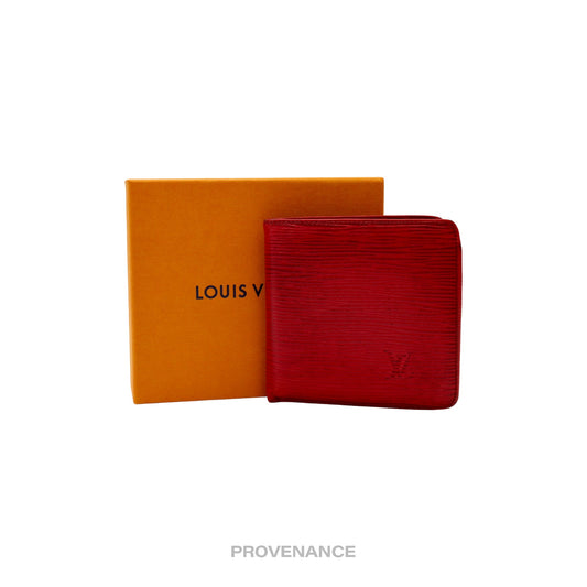 🔴 Louis Vuitton MALLETIER Marco Wallet - Red Epi Leather