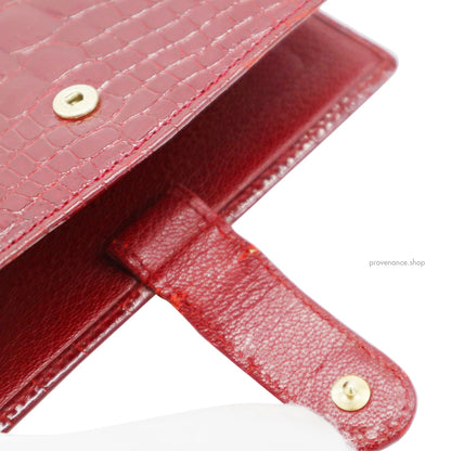 🔴Louis Vuitton Agenda Fonctionnel PM - Alligator Rubis