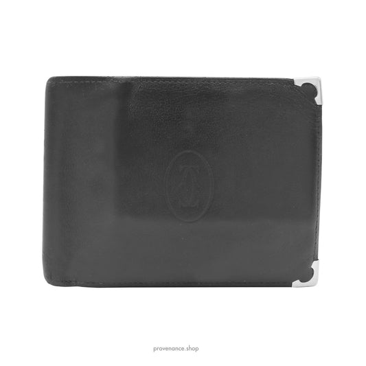🔴 Cartier Bifold Wallet - Black Calfskin Leather