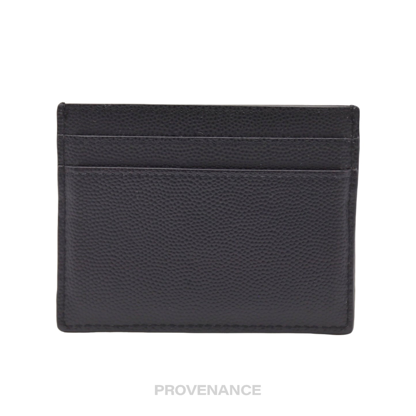 🔴 Saint Laurent Paris SLP Card Wallet - Black Pebbled Leather