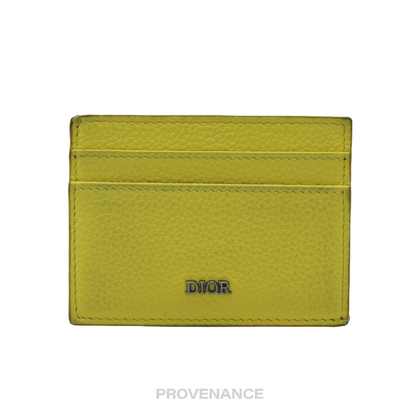 🔴 Dior Card Holder Wallet - Canary Yellow Leather