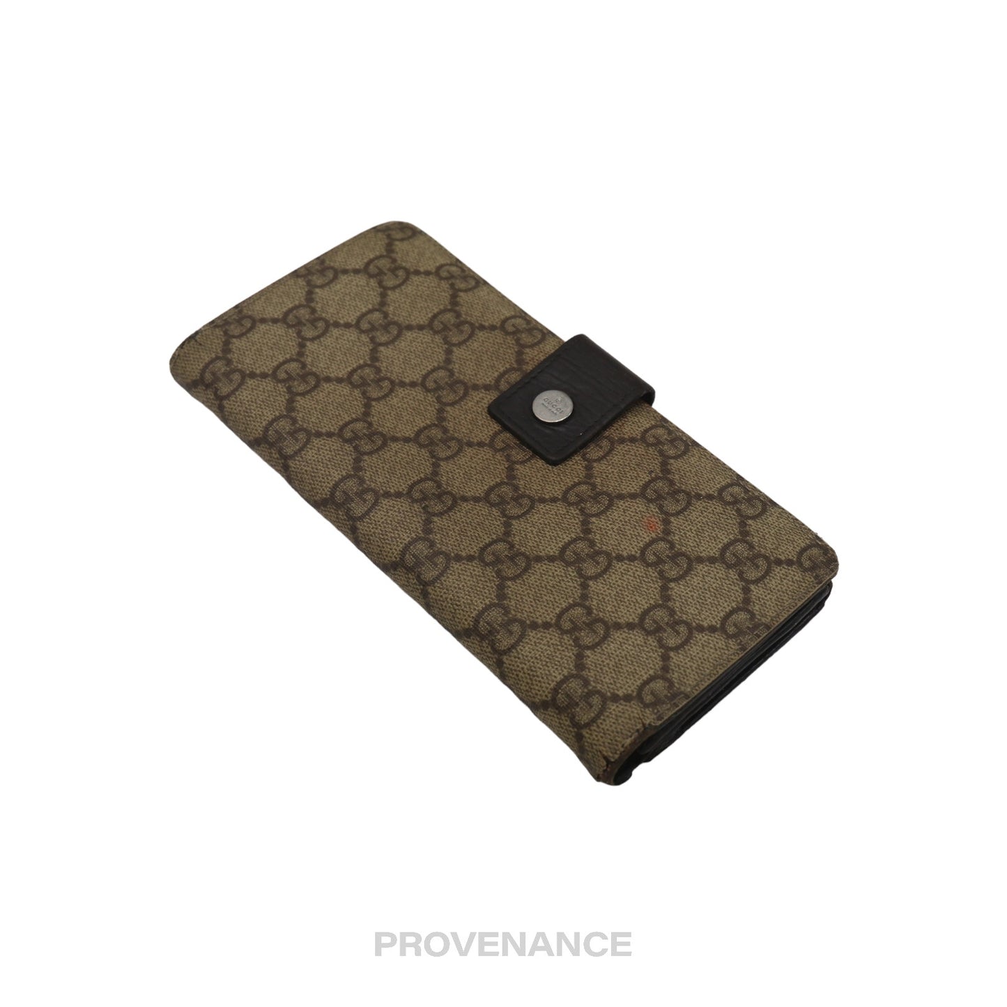 🔴 Gucci Long Wallet - GG Supreme Brown
