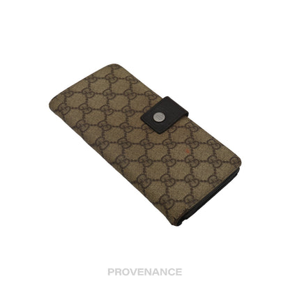 🔴 Gucci Long Wallet - GG Supreme Brown