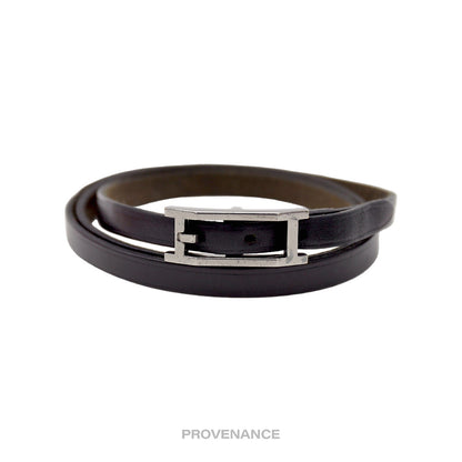 🔴 Hermes Triple Tour Bracelet - Black Leather