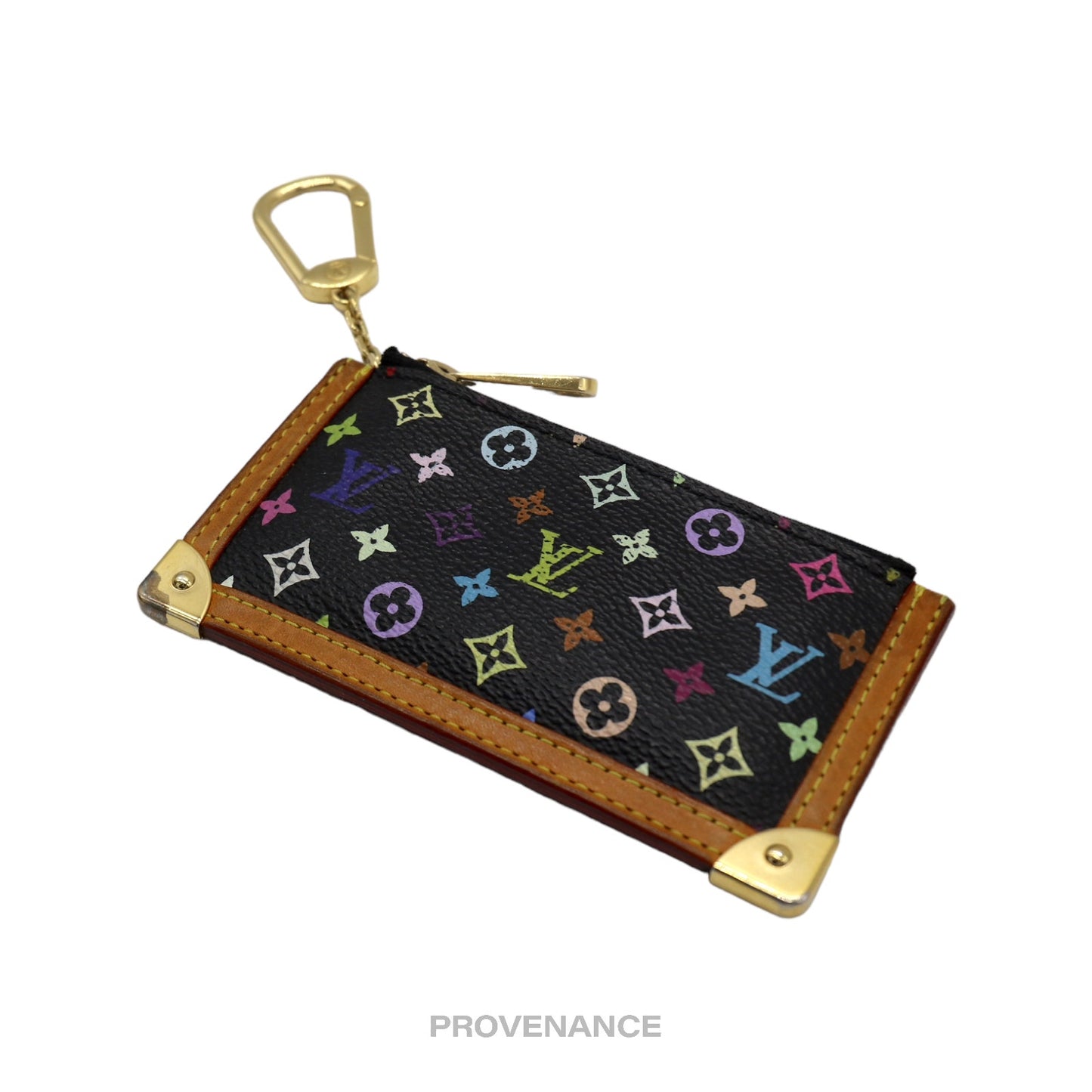 🔴 Louis Vuitton X Takashi Murakami Key Pouch Cles - Monogram Multicolore Black