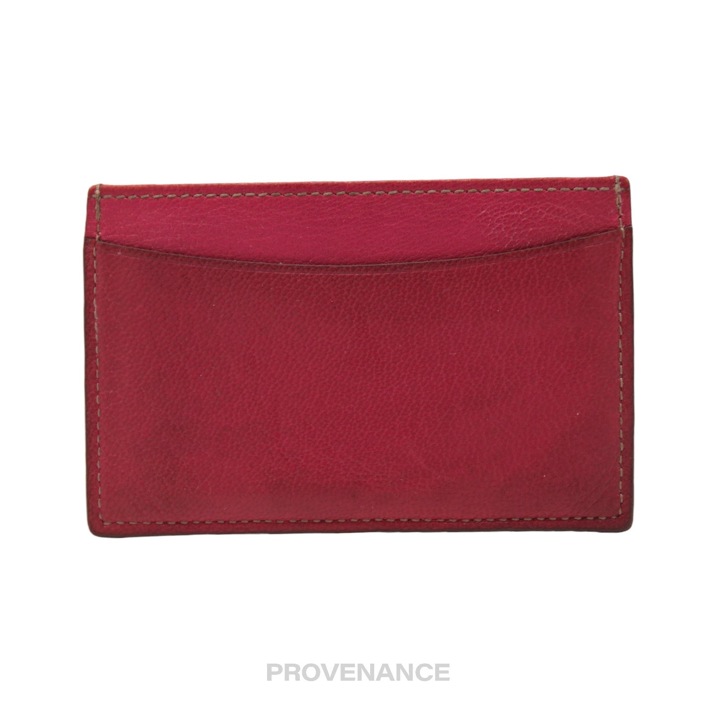 🔴 Cartier Card Holder Wallet - Raspberry Chevre Leather