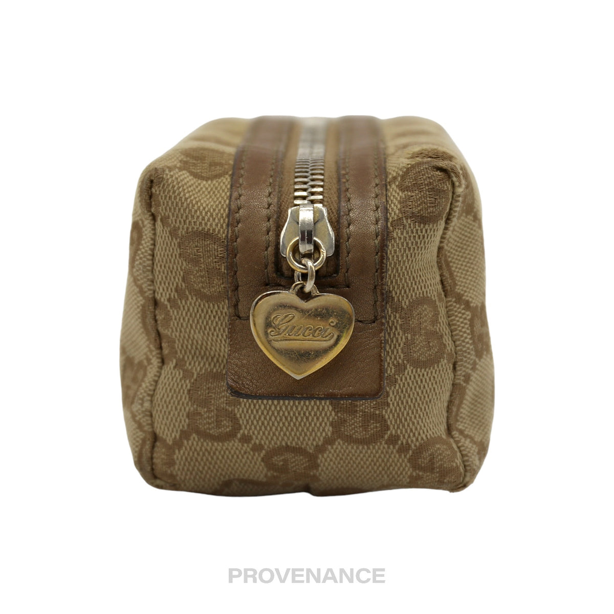 🔴 Gucci Zip Pouch - GG Canvas Heart