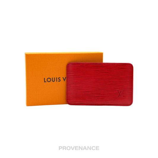 🔴 Louis Vuitton Card Holder Wallet - Red Epi Leather