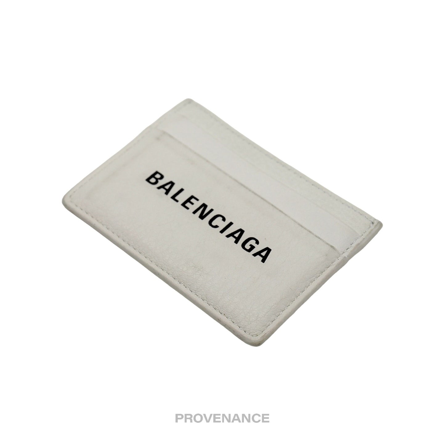 🔴 Balenciaga Logo Card Holder Wallet - White