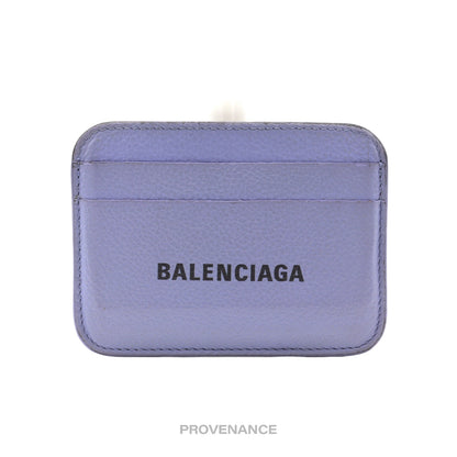 🔴 Balenciaga Logo Card Holder Wallet - Powder Blue Leather