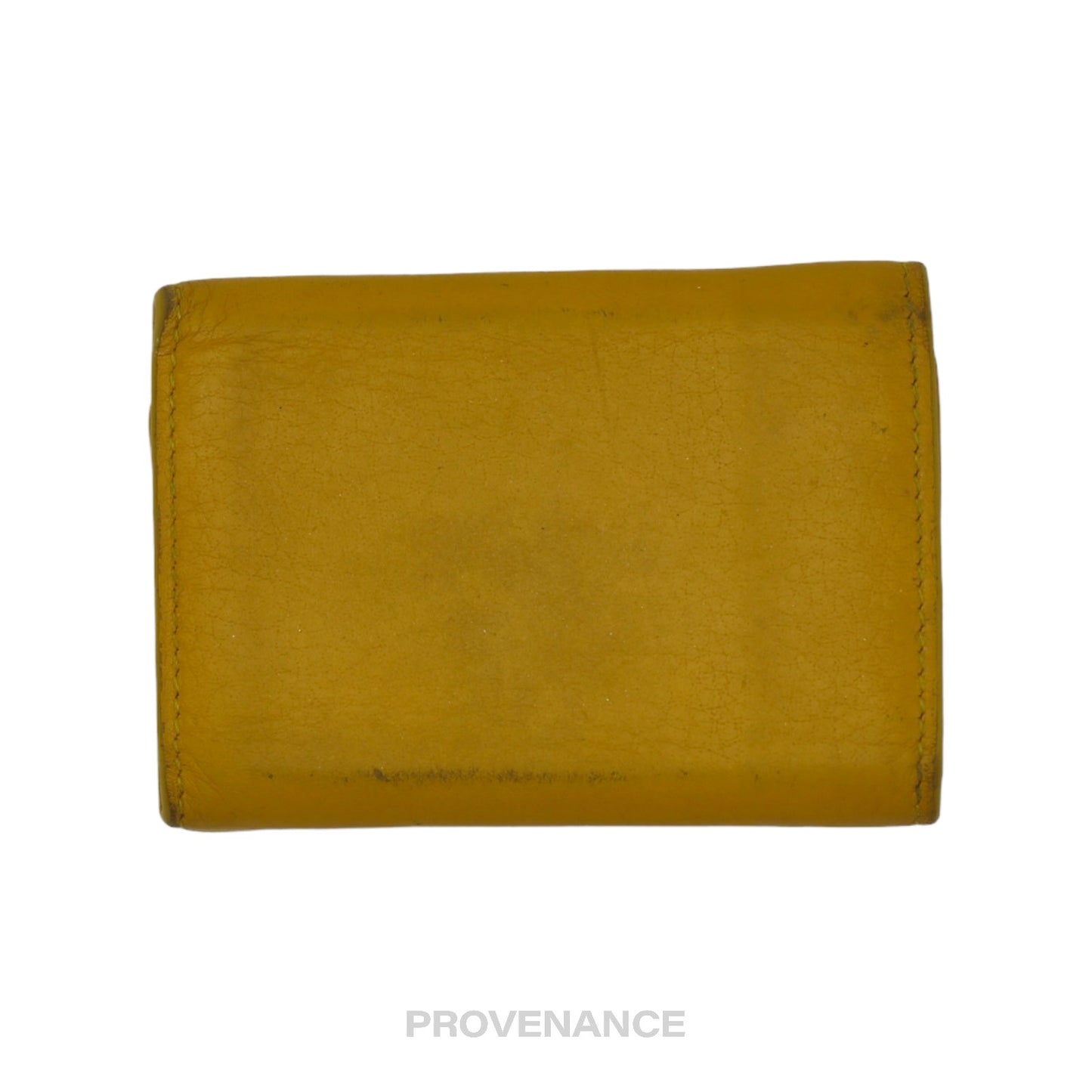 🔴 Balenciaga Papier Mini Wallet - Yellow Leather