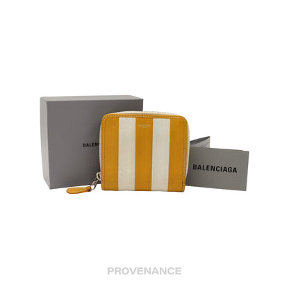 🔴 Balenciaga Bazaar Zip Wallet - Yellow Striped