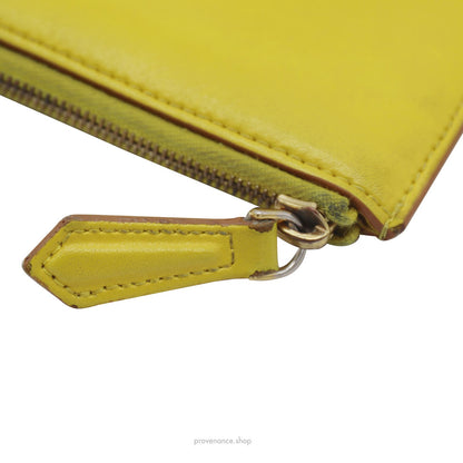 🔴 Fendi Zip Card Holder Wallet - Yellow Patchwork Leather