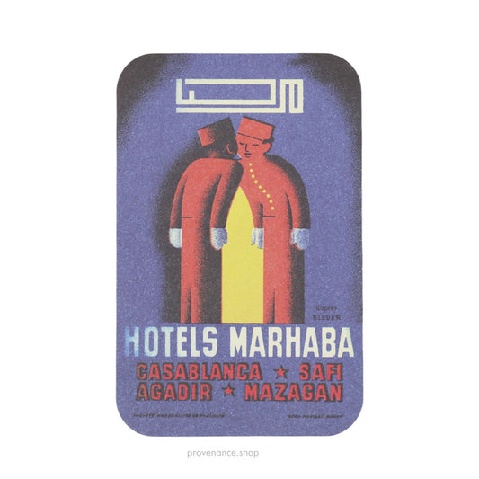 🔴 Hotel Label Sticker Postcard - Hotels Marhaba