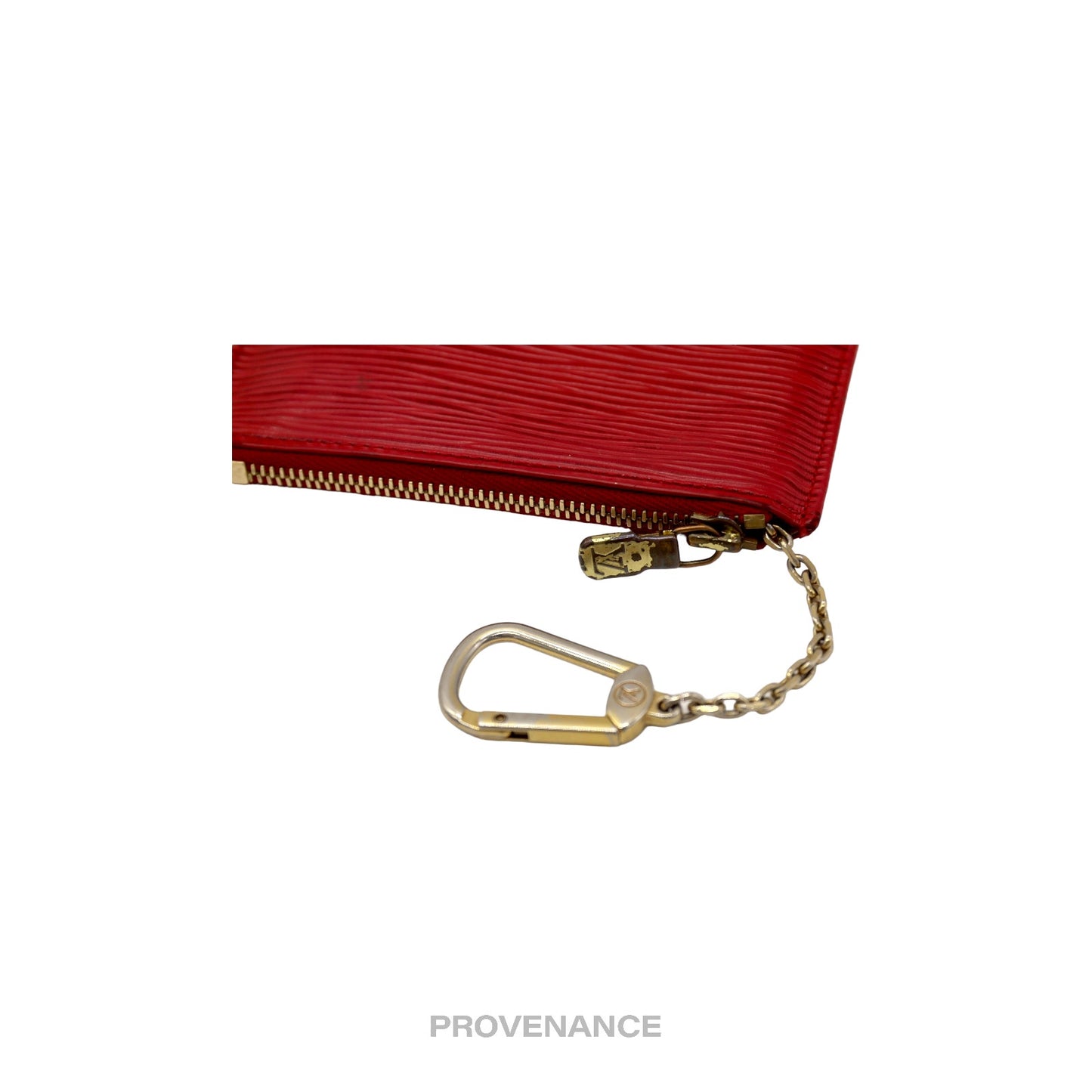 🔴 Louis Vuitton Key Pouch Cles - Red Epi Leather