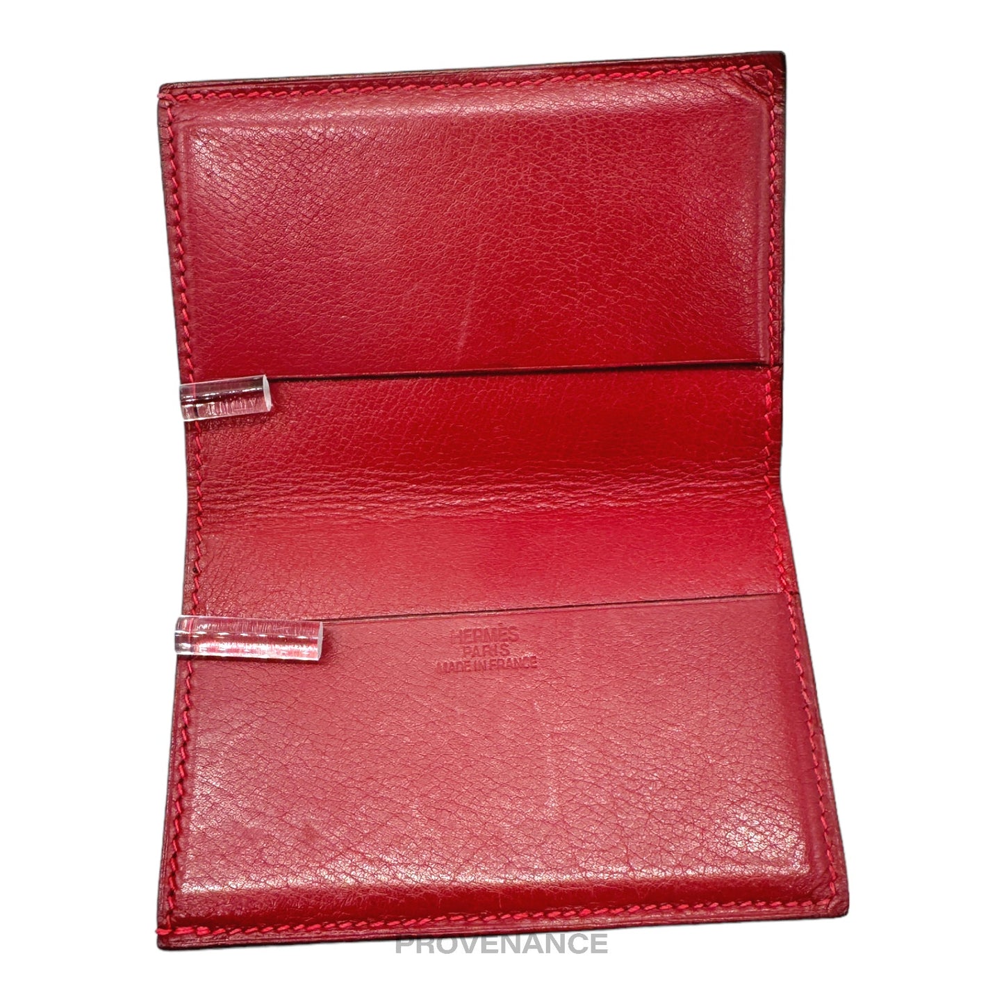 🔴 Hermès CardholderWallet - Red Box Calfskin Leather