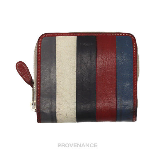 🔴 Balenciaga Bazaar Striped Trifold Wallet