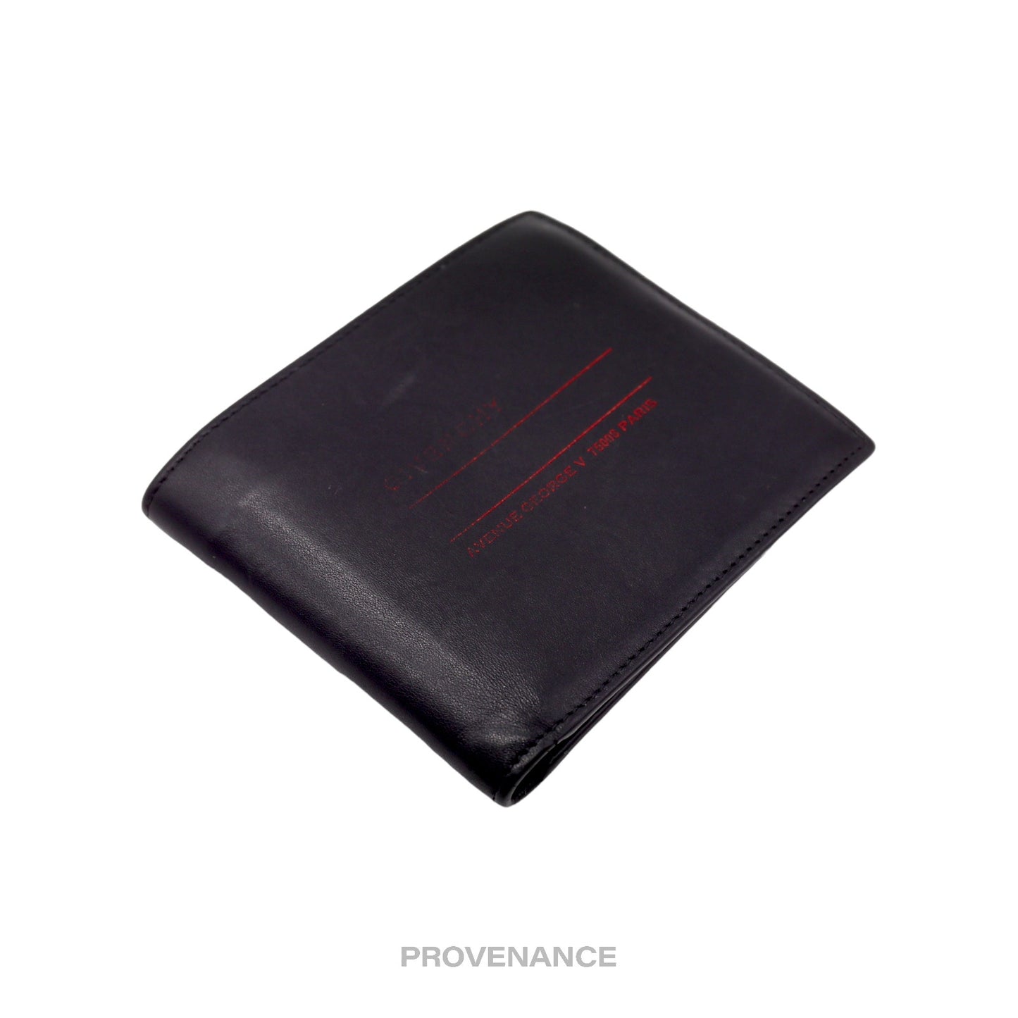 🔴 Givenchy 8CC Address Bifold Wallet - Black Leather