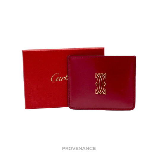 🔴 Cartier Simple Card Holder C De Cartier -  Cherry Red