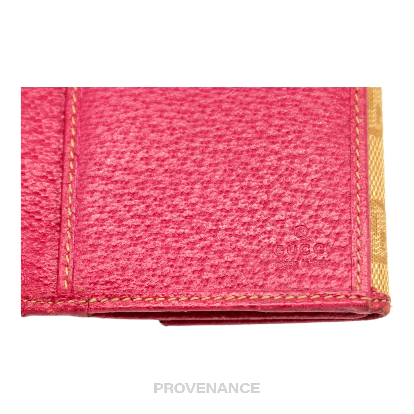 🔴 Gucci Long Wallet - GG Canvas Pink