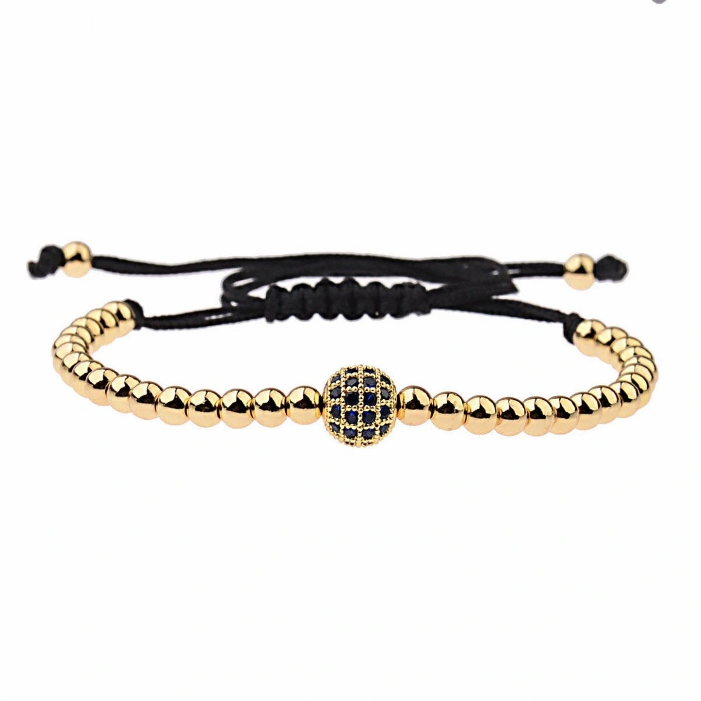 🔴 Bracelet - Yellow Gold Globe Pavé