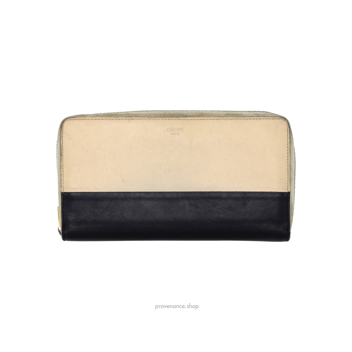 🔴 Celine Multifunction Zip Wallet - Beige/Navy