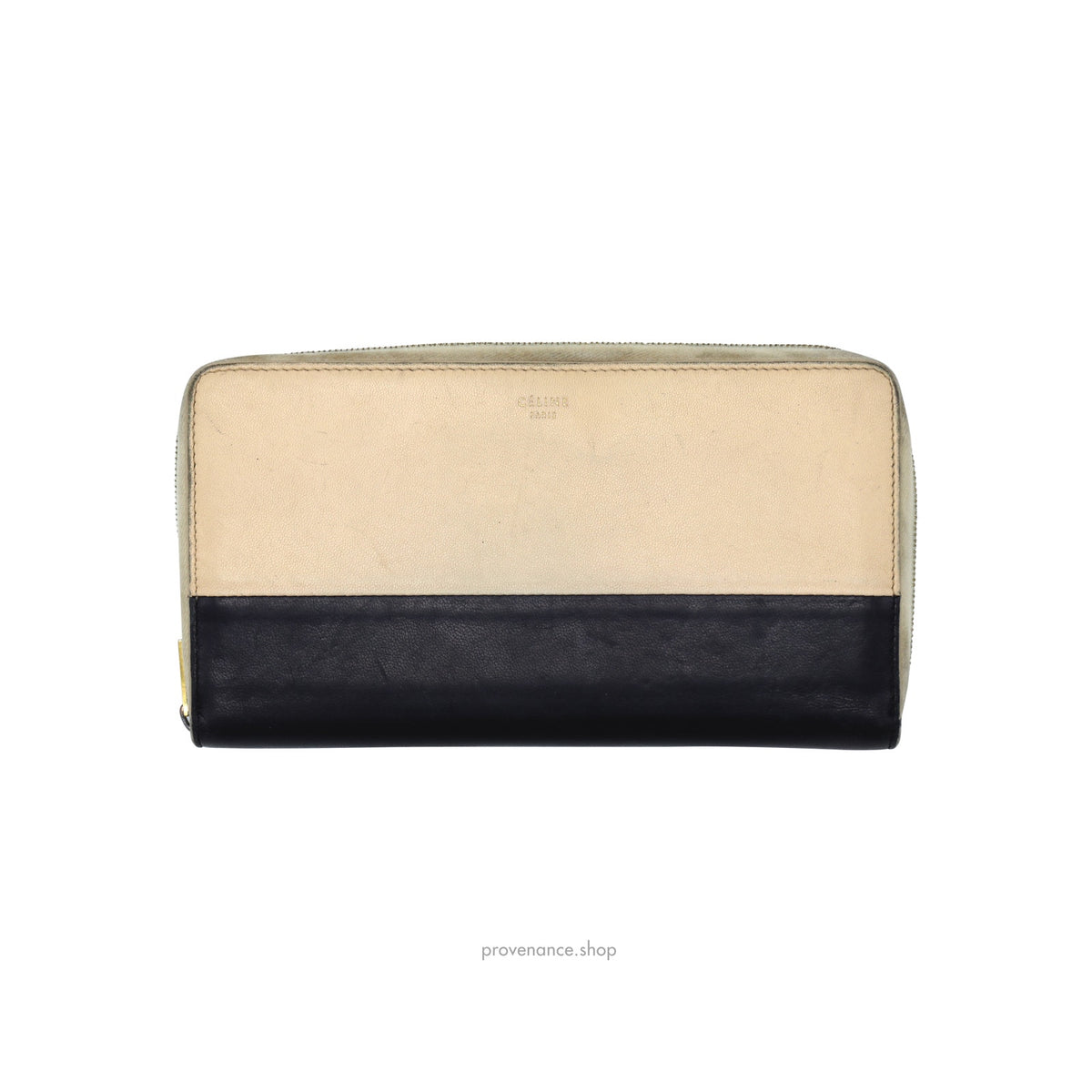 🔴 Celine Multifunction Zip Wallet - Beige/Navy