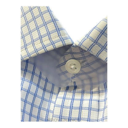 🔴 Thomas Pink Button Down Shirt - White/Blue Checked